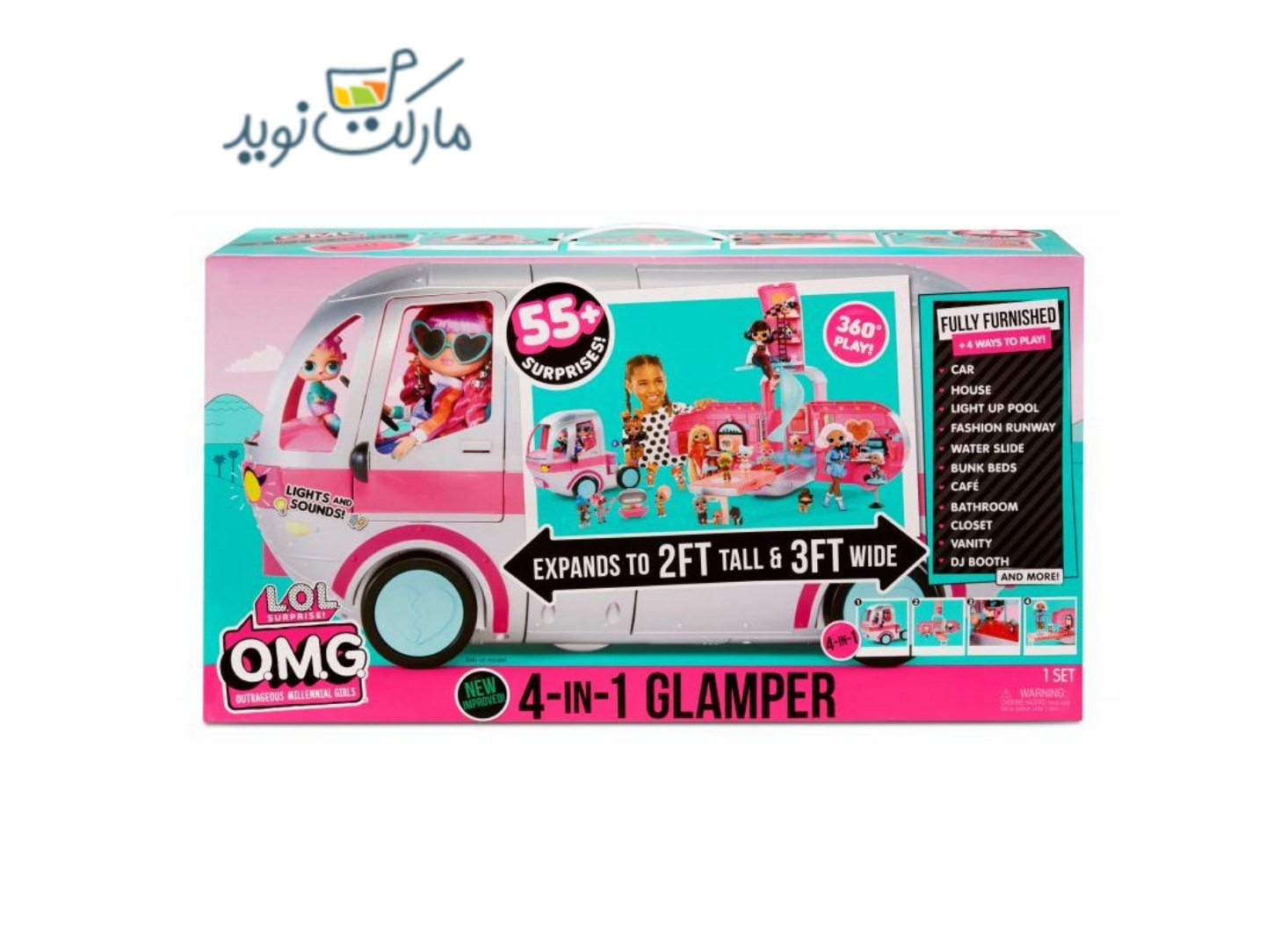 ماشین 1×4 LOL مدل Glamper Fashion Camper سری OMG – اسباب بازی|لگو