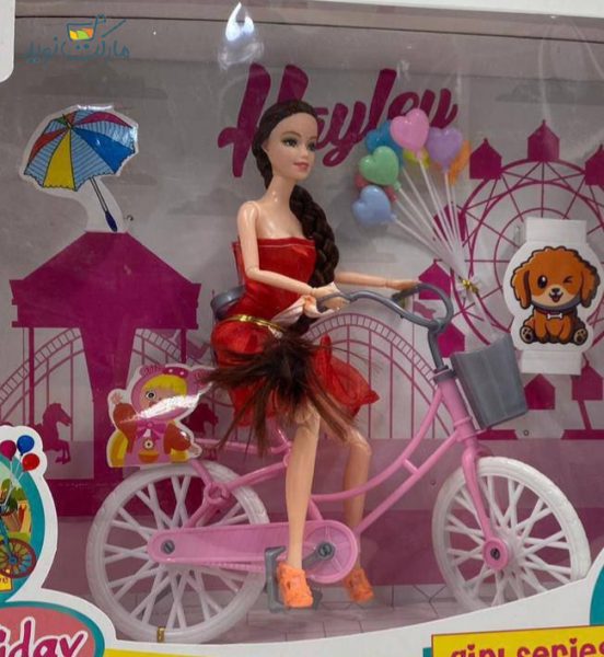 عروسک باربی با دوچرخه سایز بزرگ