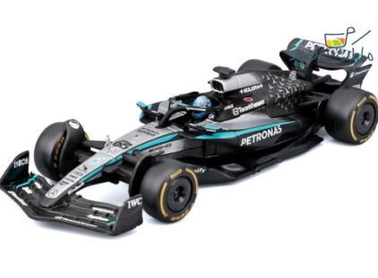 ماشین فلزی فرمول یک Mercedes-AMG W16 جورج راسل مقیاس 1:43 با کیس کلکسیونی Burago
