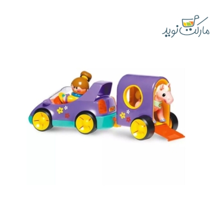 ست بازی ماشین با یدک کش Tolo بنفش Tolo