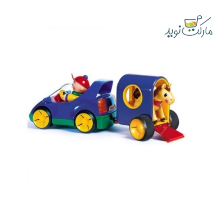ست بازی ماشین با یدک کش Tolo آبی