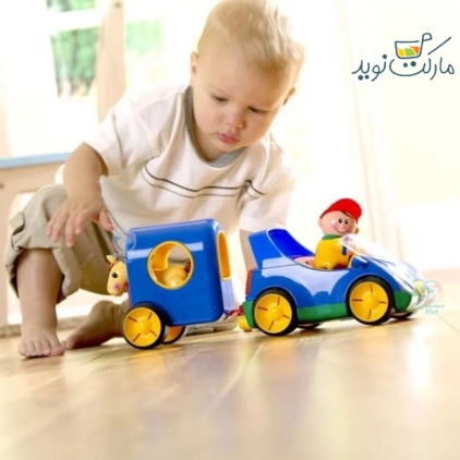 ست بازی ماشین با یدک کش Tolo آبی