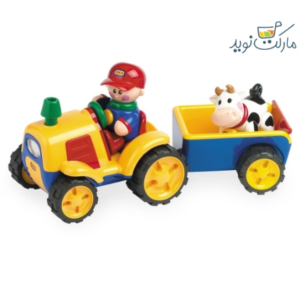 ست بازی تراکتور مزرعه با عروسک و گاو Tolo