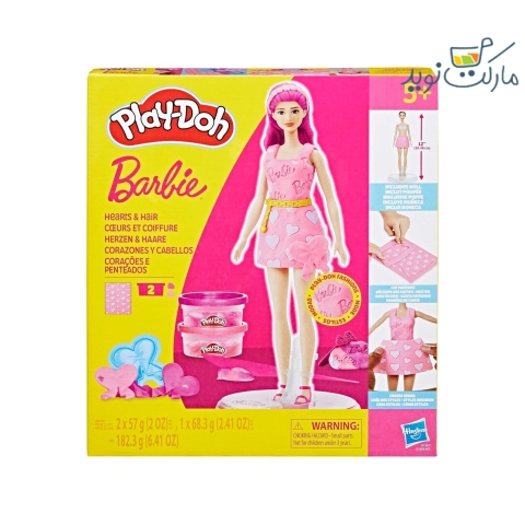 خمیر بازی باربی Hearts and Hair با عروسک Play Doh