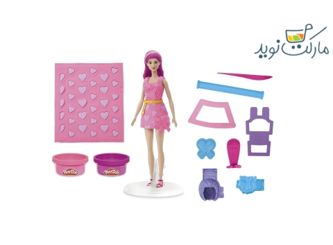 خمیر بازی باربی Hearts and Hair با عروسک Play Doh